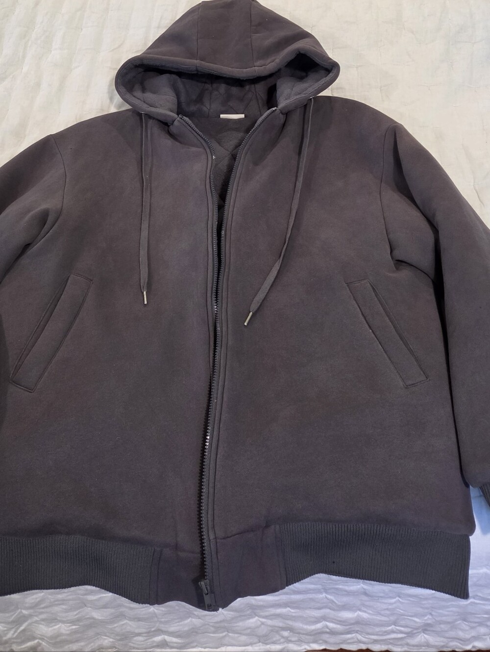 Comfrt Men's Full-Zip Weighted Hoodie Charcoal